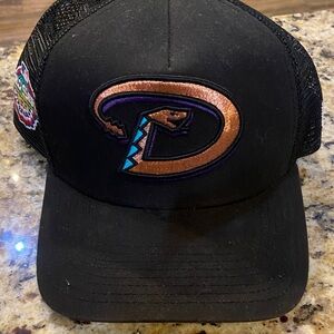 New Era Black Arizona Diamondbacks Trucker Hat with Copper and Purple Logo